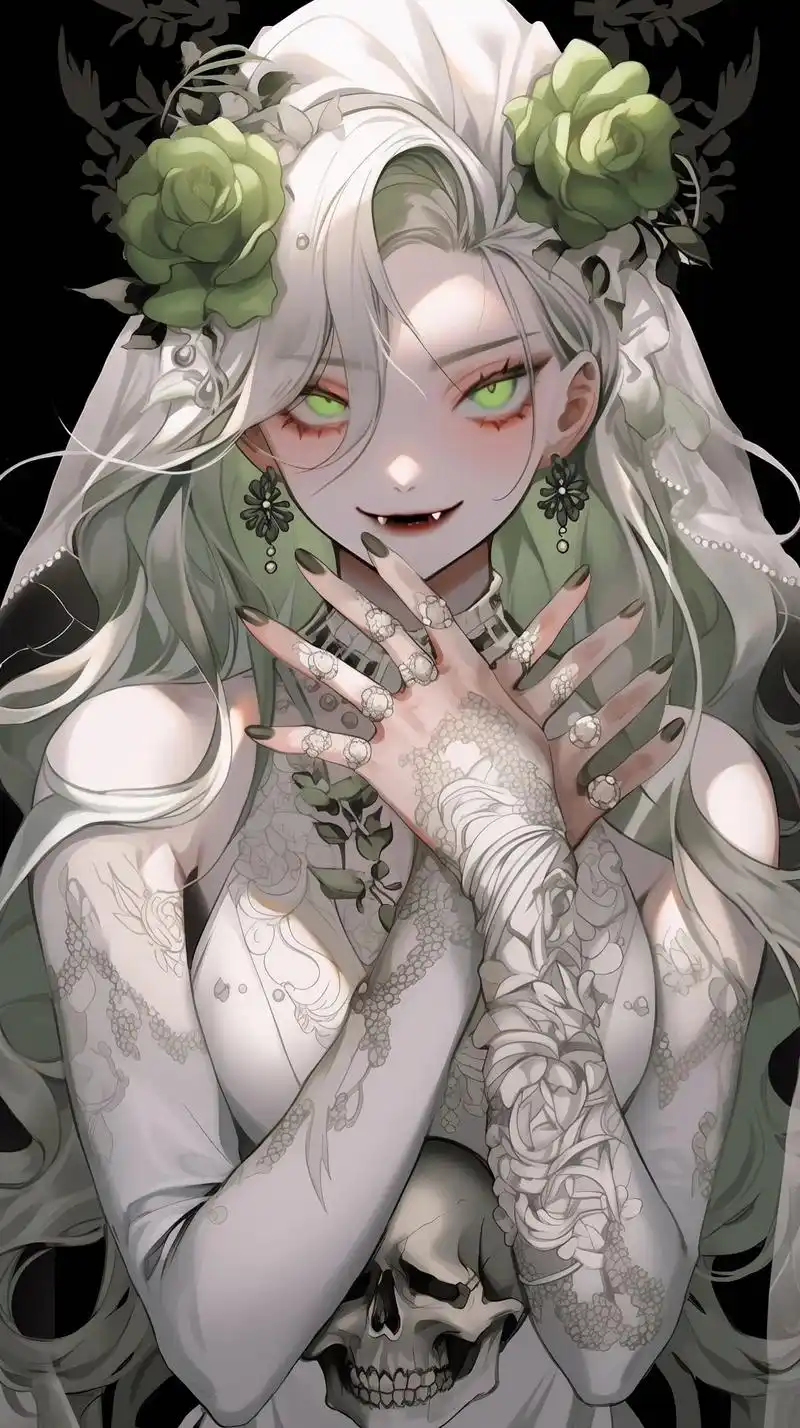 鬼新娘要不要?#插画 #二次元 #恐怖美学 #鬼新娘 #二次 - 抖音