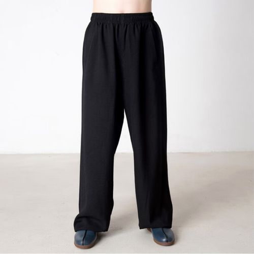 嘉远航太极裤灯笼裤晨练宽松裤子 黑色 按身高体重定制