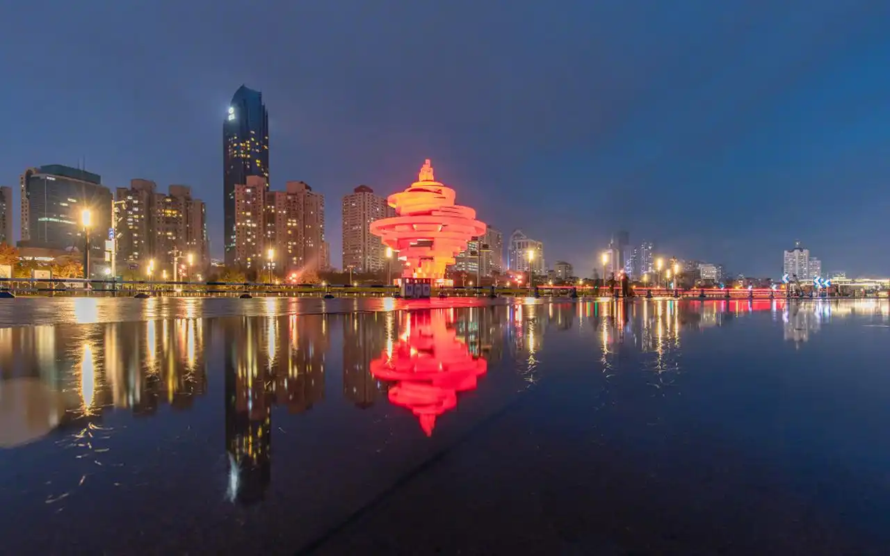 青岛唯美夜景图片桌面壁纸高清大图预览1920x1200_风景壁纸下载_美桌