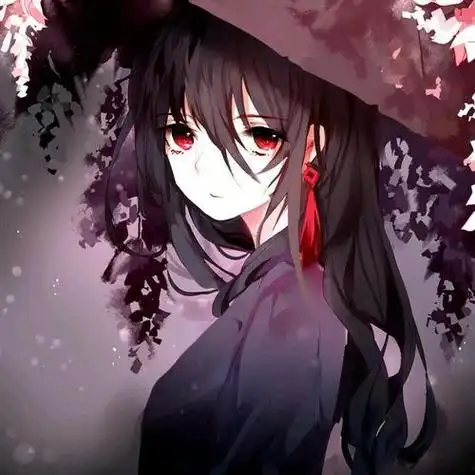 二次元黑暗系动漫女生头像想见你的心甜而忐忑