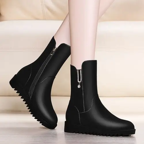 短靴女平底靴子女新款春秋冬韩版平底马丁靴百搭中筒雪地3628