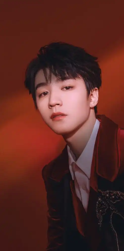 王俊凯红色丝绒西装