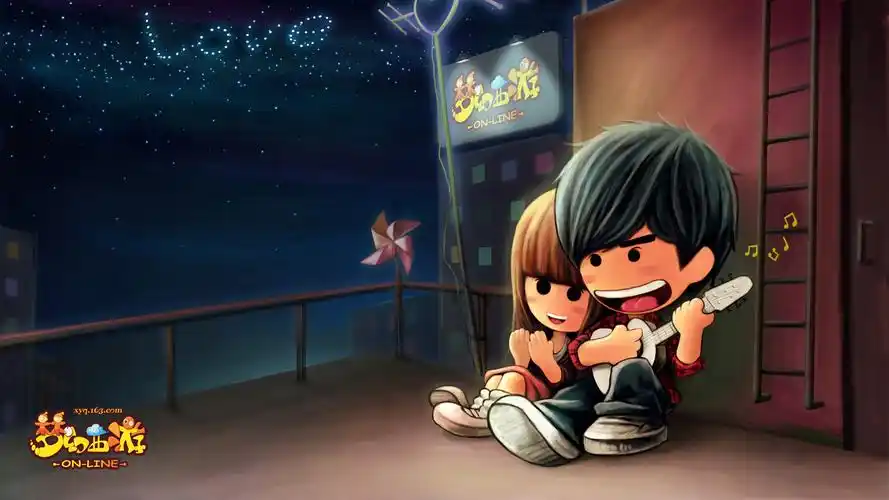 大话西游温馨浪漫情人节超萌q版周杰伦桌面壁纸