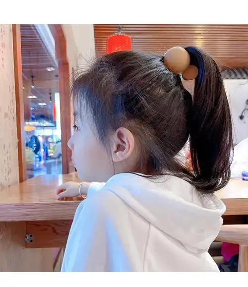 夏天马尾夹网红马尾扣儿童女童小女孩发卡夹子发饰头饰宝宝女咖啡色