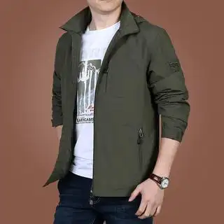 秋季外套男大码休闲夹克男春秋宽松中年男士秋装上衣男装2021新款