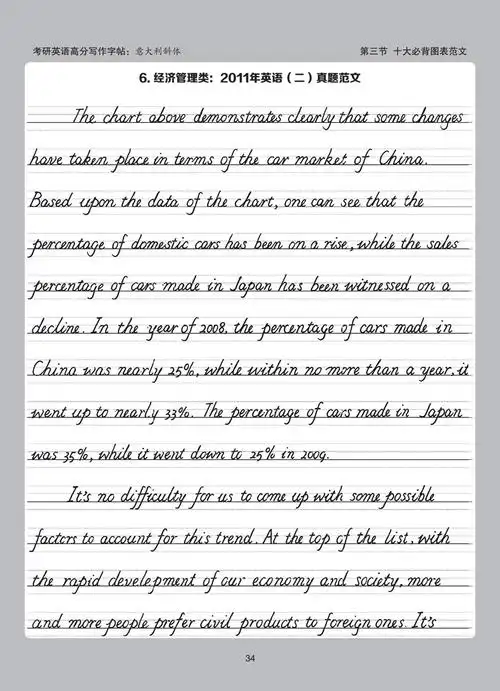 正版多省包邮 新东方 考研英语高分写作字帖 手写印刷体 意大利斜体