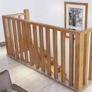 实木楼梯护栏扶手立柱阳台栏杆阁楼防护围栏烤漆简易原木简约现代