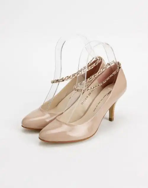 他她tata粉色时尚光面小牛皮鞋