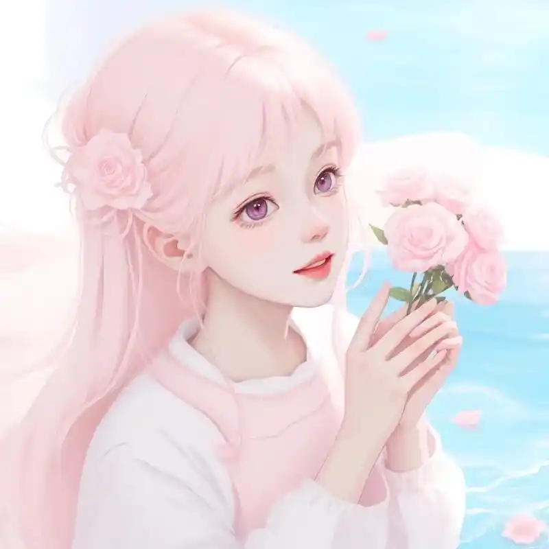 来一组粉嘟嘟的玫瑰花海女生头像吧～ - 抖音