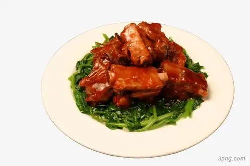 一盘红烧排骨png素材透明免抠图片-其他元素