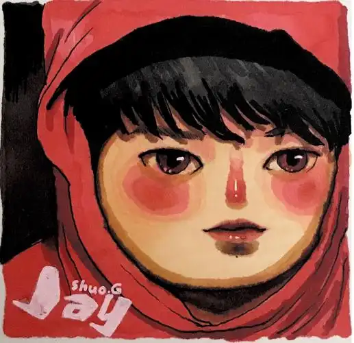 周杰伦手绘专辑封面头像