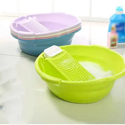 搓衣盆大号塑料洗脸盆加厚洗衣盆带搓板宝宝内衣裤搓