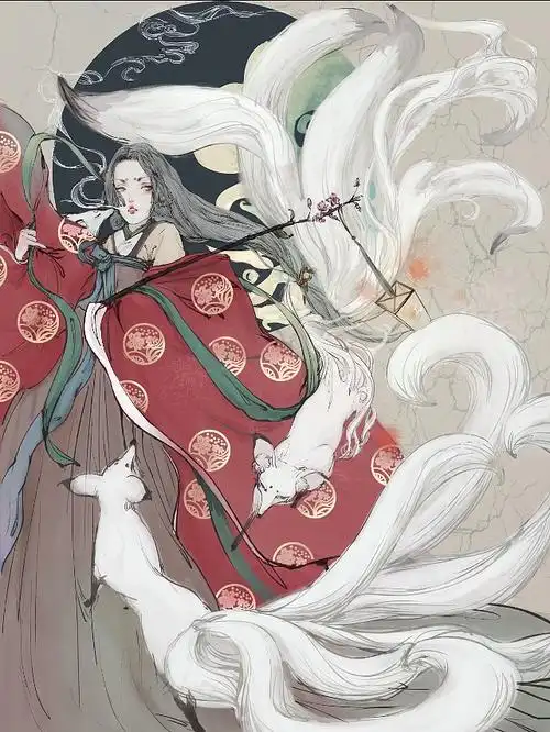 插画 狐妖 传说 古风插画 仙女