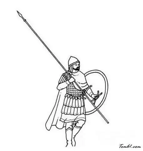 中国古代士兵简笔画侧面