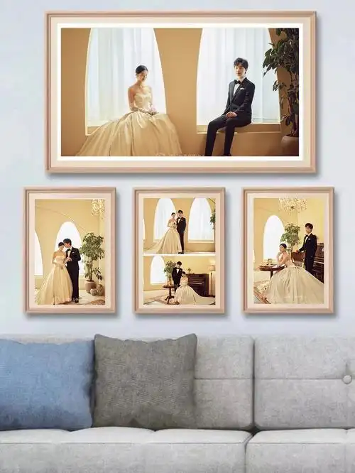 这样的婚纱照做成照片墙简直不要太好看60