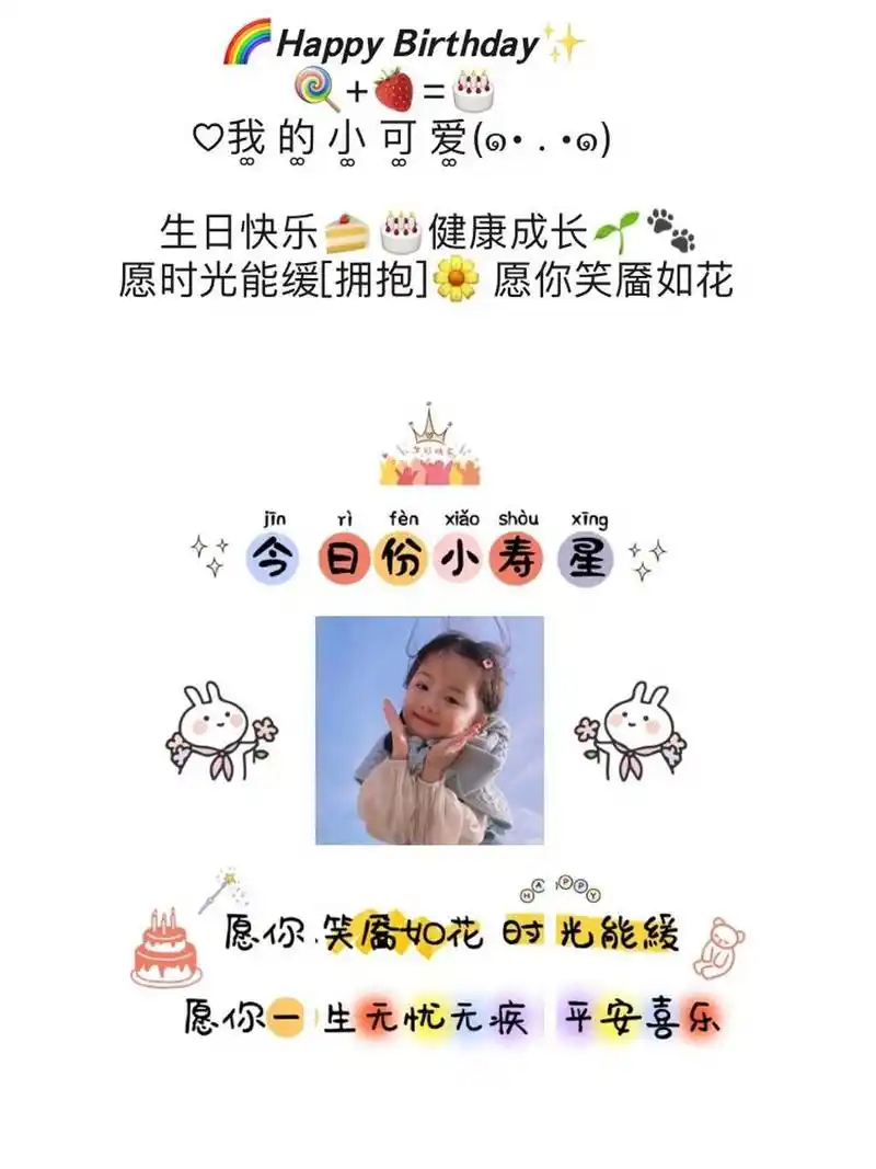 发的朋友圈文案|九宫格配图  宝宝生日祝福语|生日晒娃|生日快乐文案