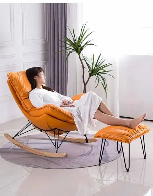 轻奢摇摇椅躺椅大人北欧阳台家用客厅休闲午睡懒人沙发小椅子单人 一