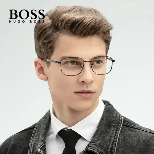hugoboss眼镜镜框男士时尚大框眼镜架轻薄舒适眼镜架