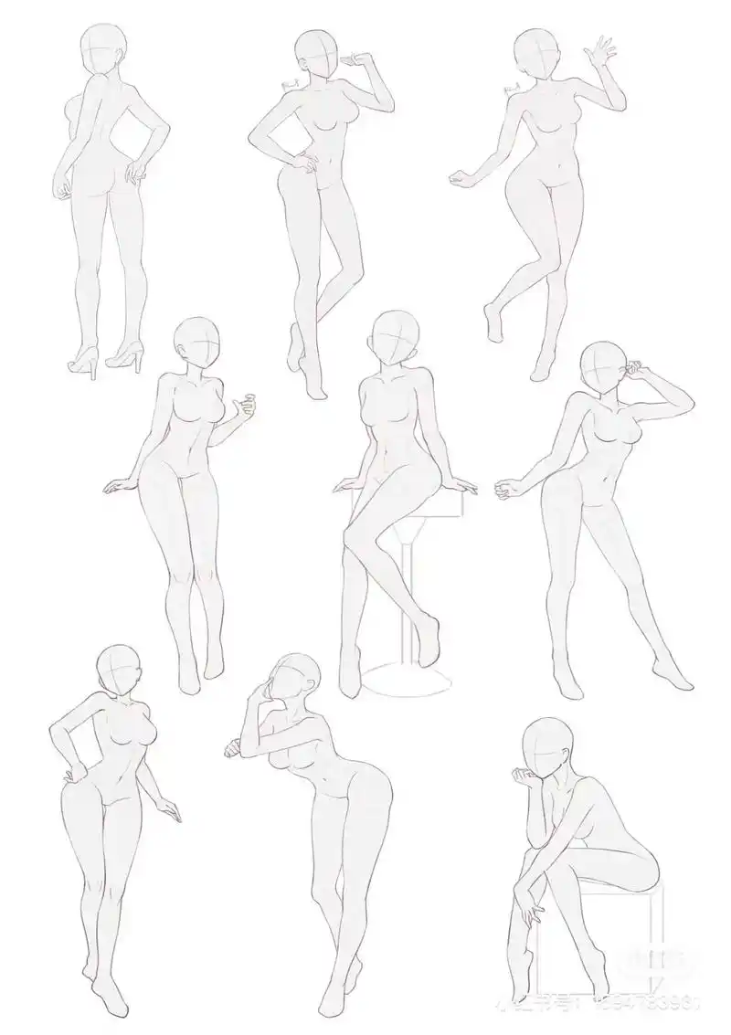 收下这套人体模版到你的收藏夹吃灰啦.#procreate绘画 - 抖音