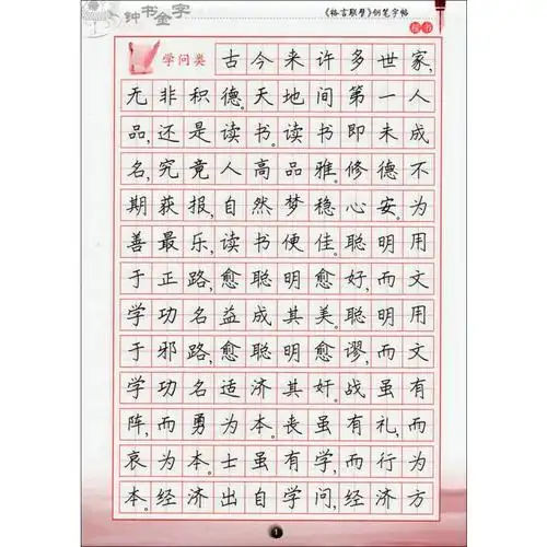 柳长忠著 中小学生寒假暑假写字练字钢笔硬笔楷书字帖 田字格临摹字帖