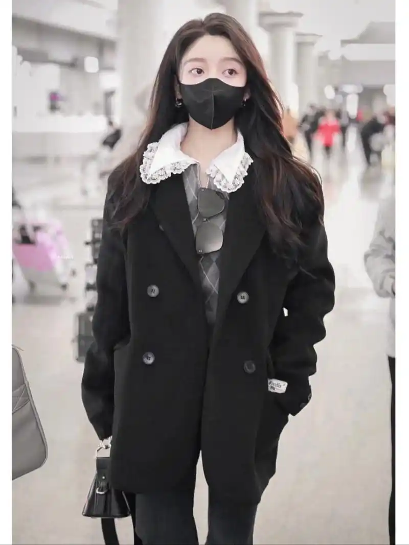 姜贞羽私服,百元平价可复制的一身穿搭 姜贞羽机场私服穿搭科普 黑色