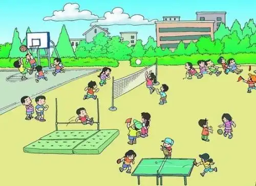 在操场上简笔画