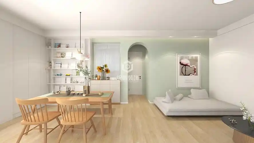 浦东新区景谷苑90平方现代简约风格三室两厅客厅装修效果图