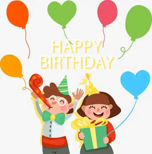 矢量手绘卡通生日派对