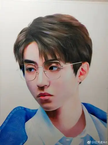 彩铅画明星王俊凯