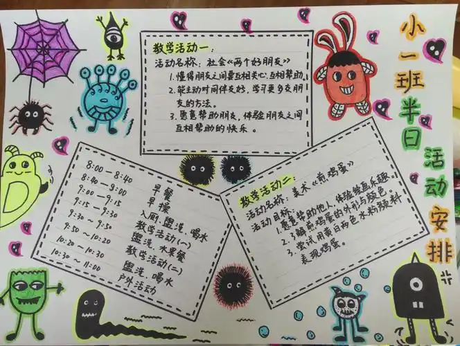 各班老师早早制作了流程海报.