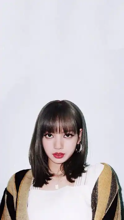 lisa 中短发 白色背景壁纸