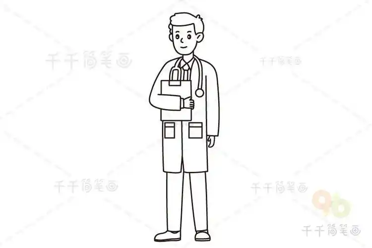 男医生简笔画全身的