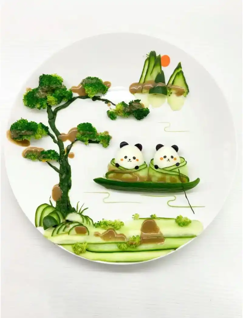 可爱的熊猫粽子来喽.