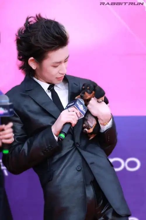 小鬼抱朋克小狗走红毯##小鬼红毯上遛狗#双倍可爱暴击 lilghost在