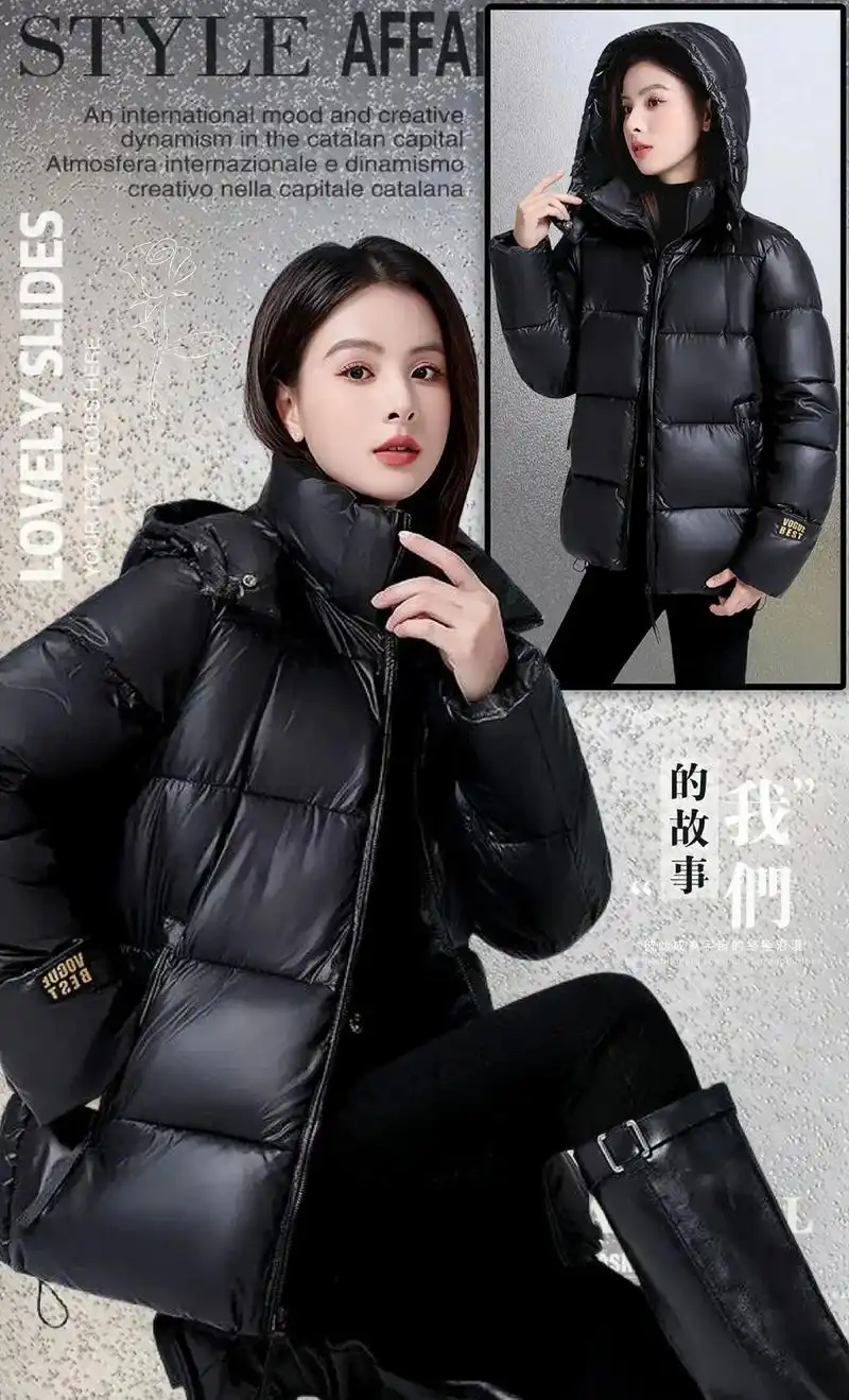 新款黑金棉服外套