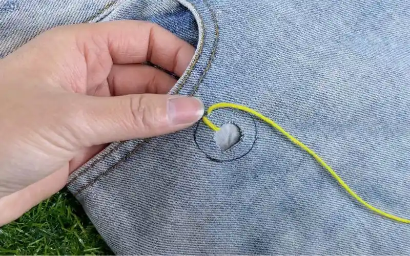 裤子破洞修补针法,我的裤子就这么改