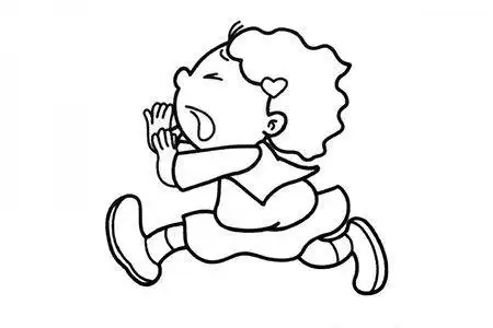 害怕的小女孩简笔画