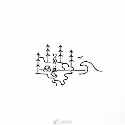 精致的黑白风景简笔画一组bydavidrollyn67