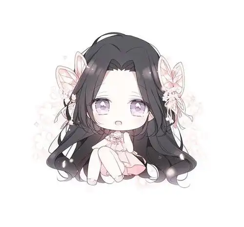 q版动漫人物绘画,线条流畅简洁,琉璃般的大眼睛灵动可爱极了