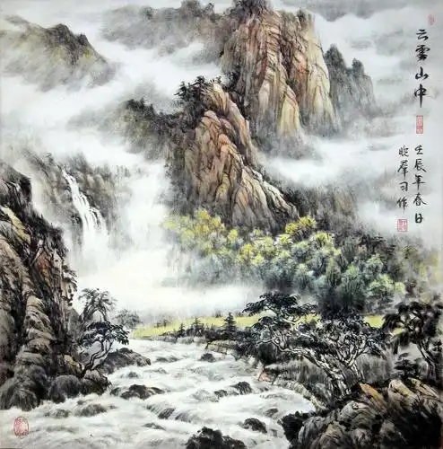 丁晓群中国画习作(山水画2)