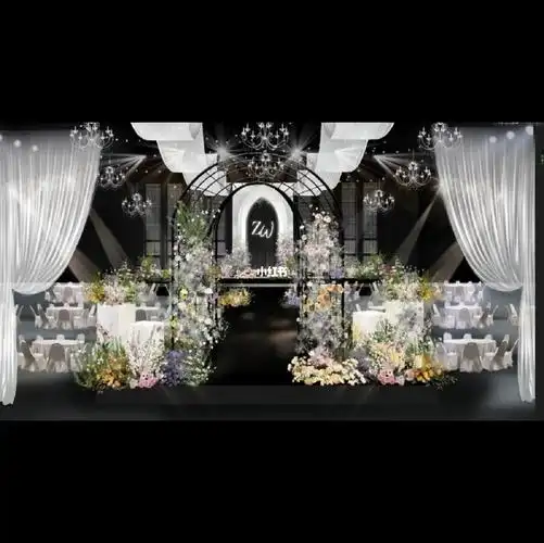 高级婚礼舞台效果图#婚礼设计  #婚礼效果图  #婚礼布置  #效果图