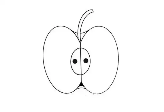切开的苹果简笔画
