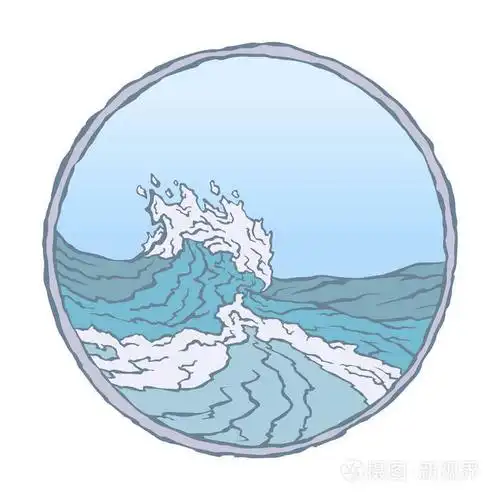 海浪圆插画-正版商用图片0buigg-摄图新视界