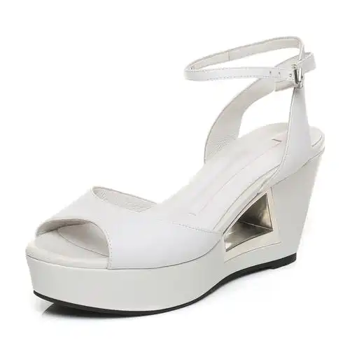 bevivo/百丽精品夏季专柜同款白色软牛皮女凉鞋mgmb3bl5