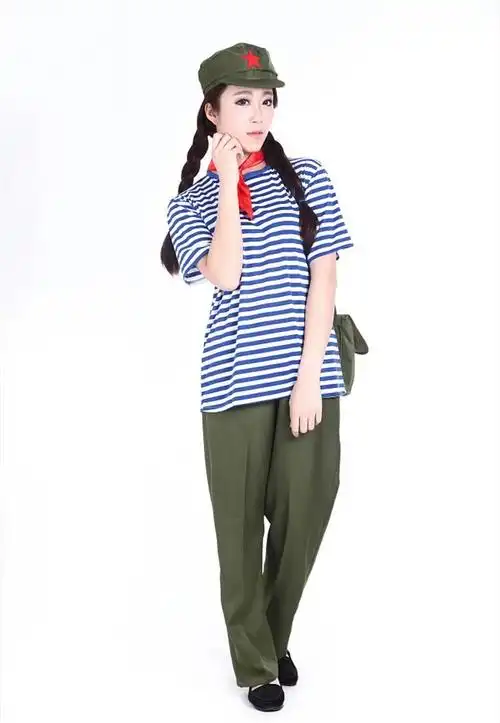 表演拍戏演出穿怀旧服装7080年代衣服革知青套装海魂衫表演服男女演出