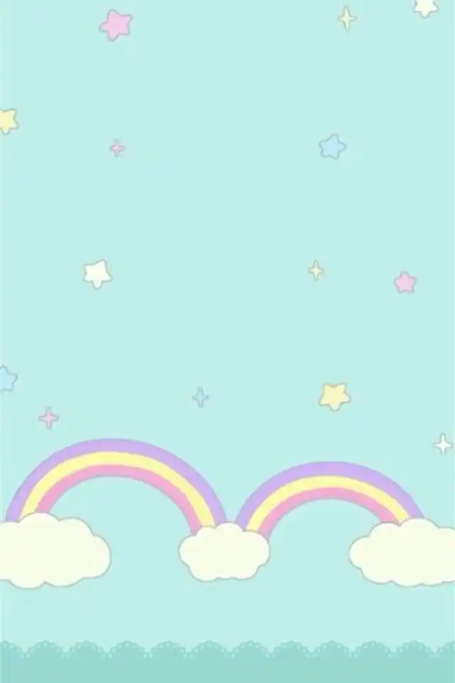 简约可爱卡通手绘彩虹唯美小清新手机壁纸