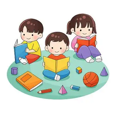 卡通人物插画卡通儿童学生小朋友看书思考读书日