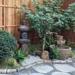 日式园林水景摆件禅意庭院流水户外花园老石器景观室内阳台装饰