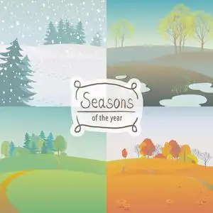 四季卡通背景图片