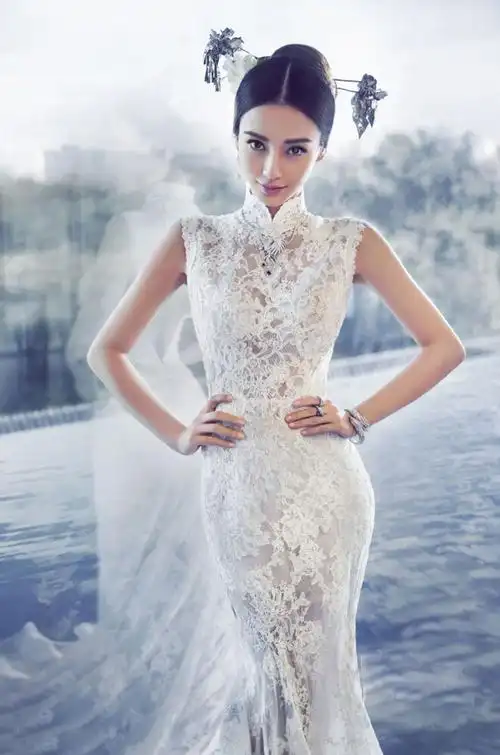 angelababy古典婚纱大片曝光妩媚性感